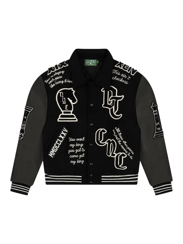 Куртка Denim Tears Grandmaster Varsity Jacket 'Black' — изображение 1 из 2, черный