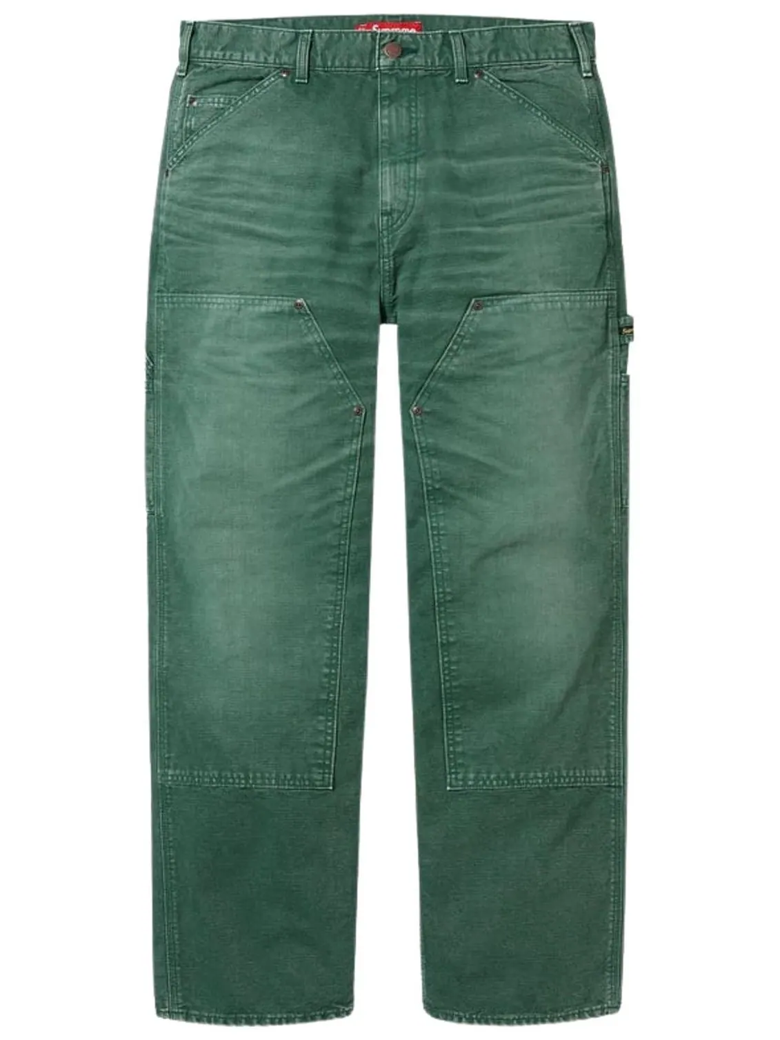Брюки Supreme Worn Double Knee Painter Pant — изображение 1 из 1, зеленый