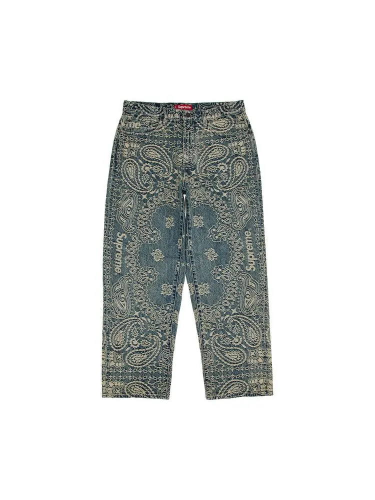 Джинсы Supreme Bandana Jacquard Baggy Jean — изображение 1 из 3, синий