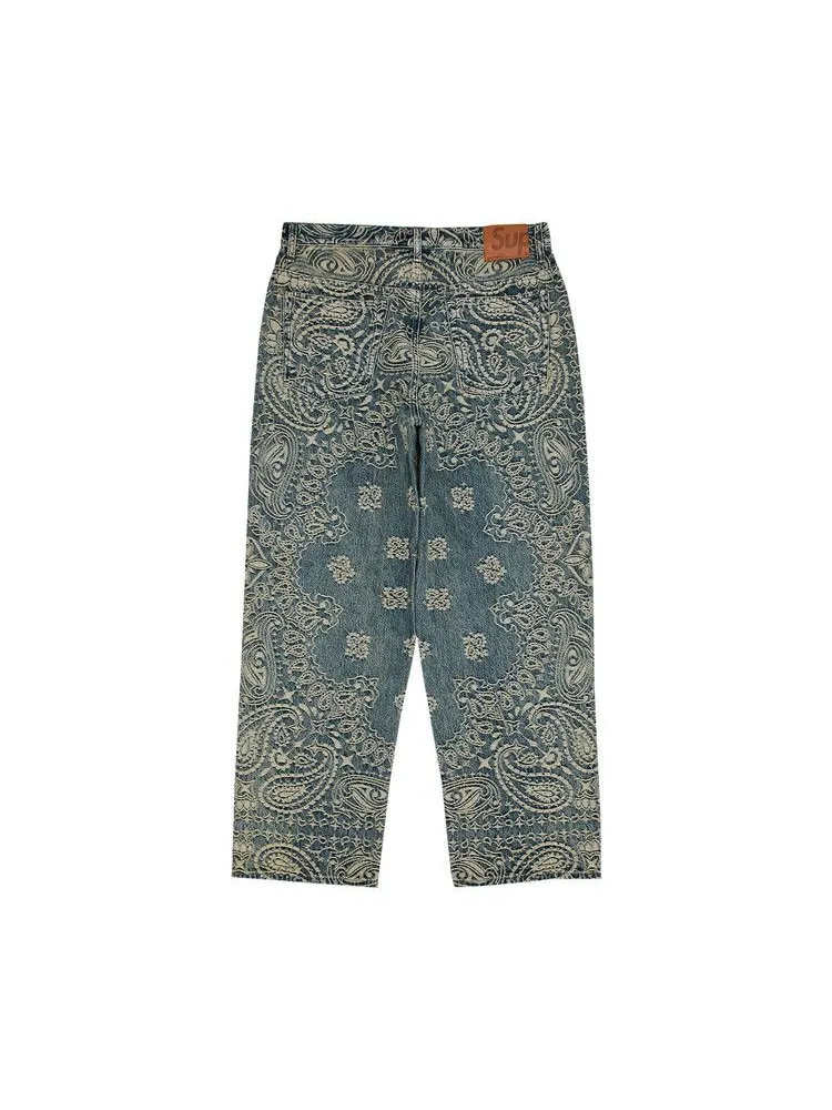 Джинсы Supreme Bandana Jacquard Baggy Jean — изображение 2 из 3, синий