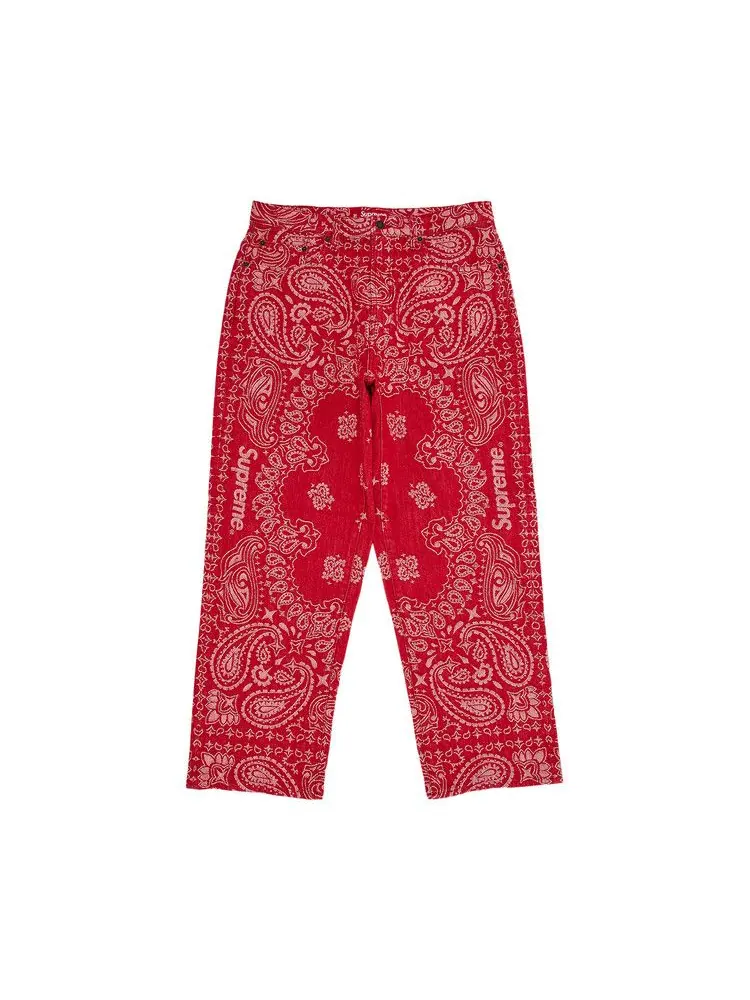 Джинсы Supreme Bandana Jacquard Baggy Jean — изображение 1 из 3, красный
