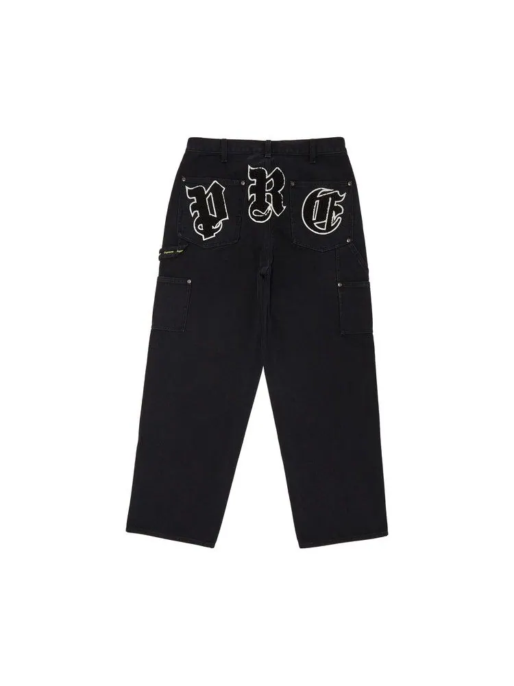 Брюки Supreme Old English Canvas Double Knee Painter Pant — изображение 2 из 3, черный