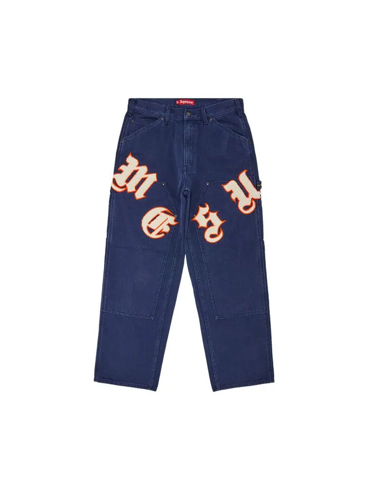 Брюки Supreme Old English Canvas Double Knee Painter Pant — изображение 1 из 3, темно-синий