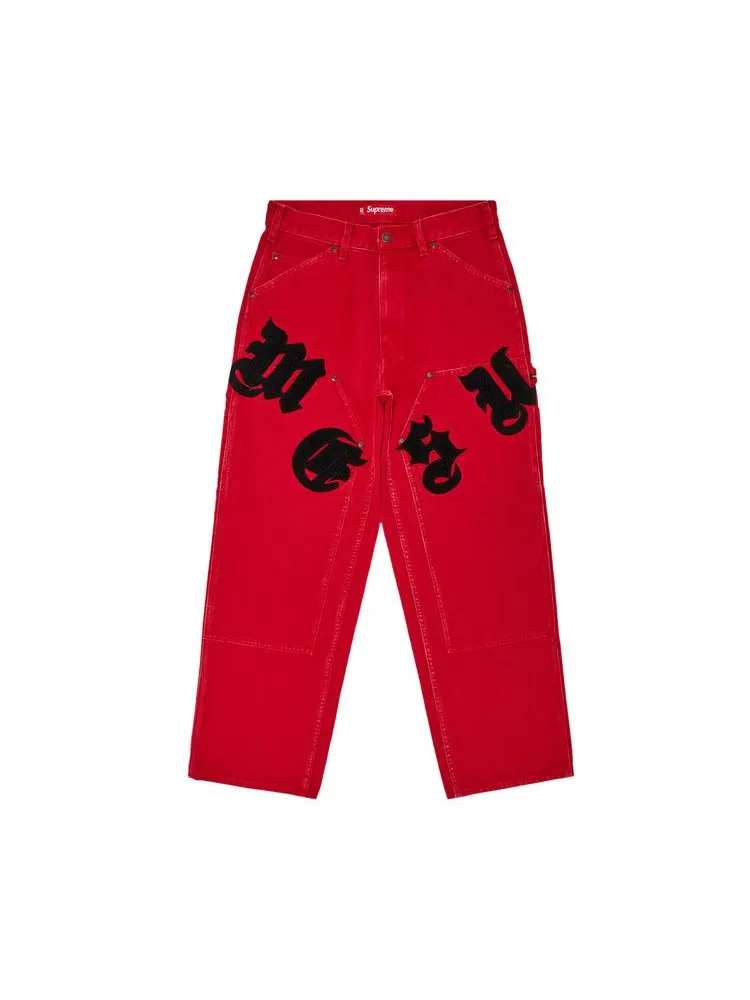 Брюки Supreme Old English Canvas Double Knee Painter Pant — изображение 1 из 3, красный