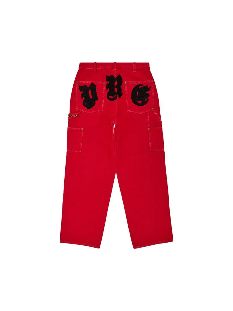 Брюки Supreme Old English Canvas Double Knee Painter Pant — изображение 2 из 3, красный