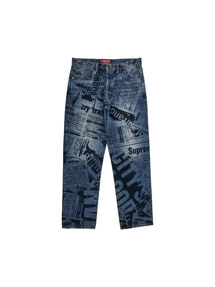 Джинсы Supreme Regular Jean, Newspaper — изображение 1 из 3, мульти
