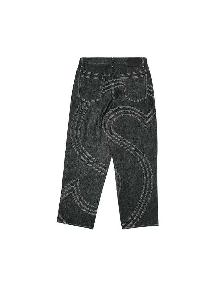 Джинсы Supreme S Logo Rigid Baggy Jean 'Rigid Black' — изображение 2 из 3, черный