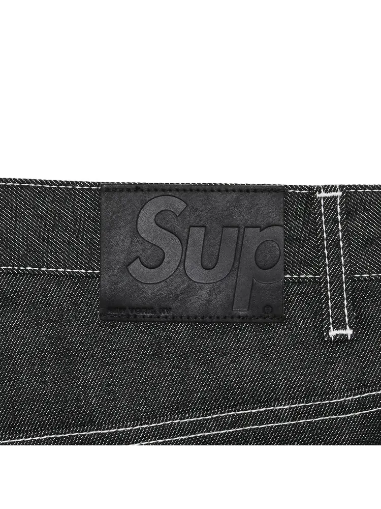 Джинсы Supreme S Logo Rigid Baggy Jean 'Rigid Black' — изображение 3 из 3, черный