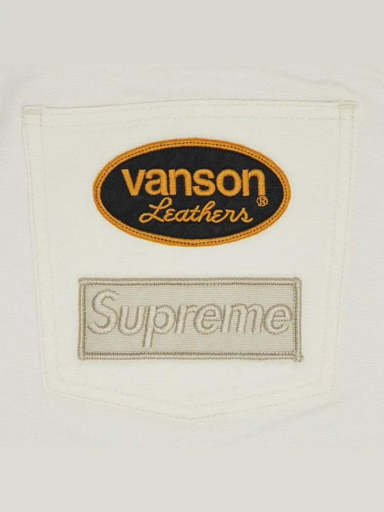 Брюки Supreme x Vanson Leathers x Cordura Cotton Pant — изображение 3 из 3, белый