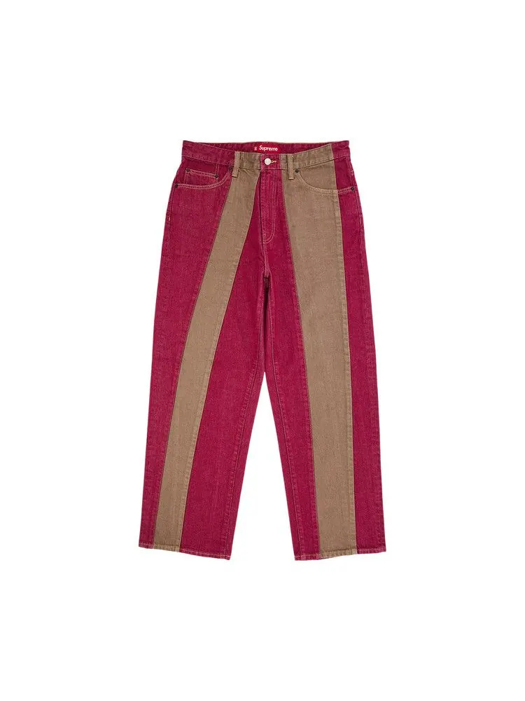 Джинсы Supreme Paneled Stripe Baggy Jean — изображение 1 из 3, красный