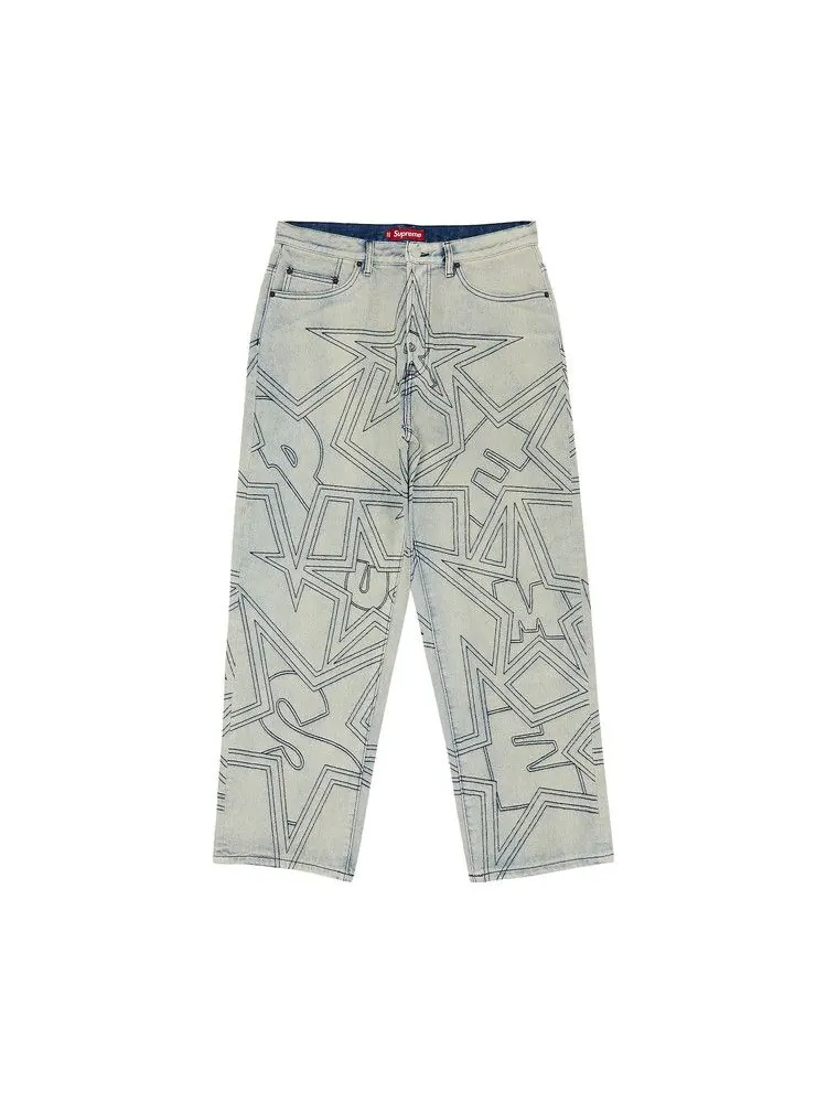 Джинсы Supreme Stars Topstitch Baggy Jean, Dirty — изображение 1 из 3, синий