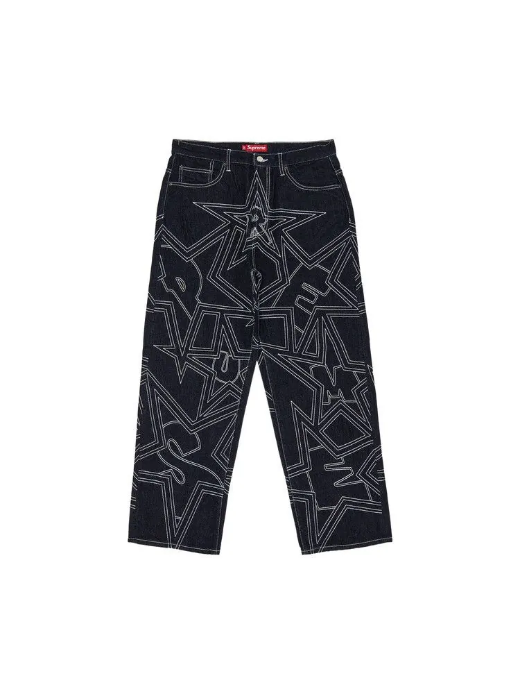 Джинсы Supreme Stars Topstitch Baggy Jean — изображение 1 из 3, синий