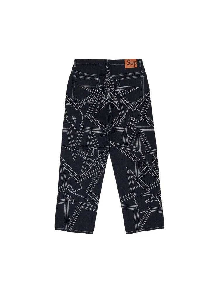 Джинсы Supreme Stars Topstitch Baggy Jean — изображение 2 из 3, синий