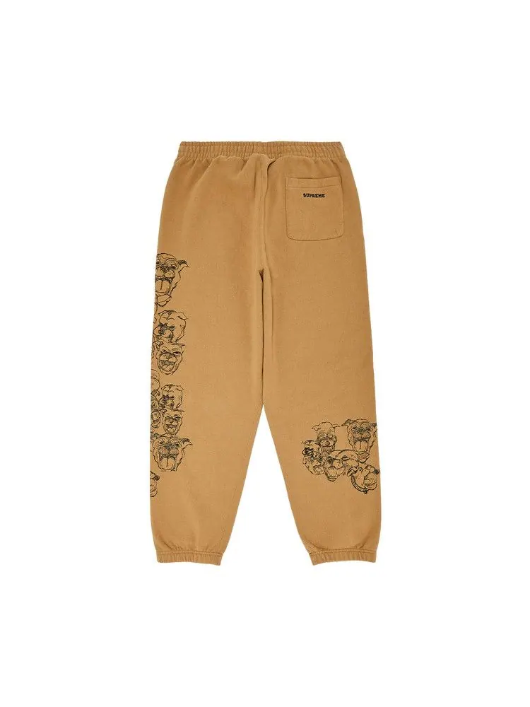 Спортивные брюки Supreme Pitbulls Embroidered Sweatpant — изображение 2 из 3, светлый бежевый