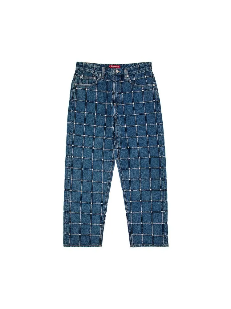 Джинсы Supreme Studded Seam Loose Fit Jean — изображение 1 из 3, синий