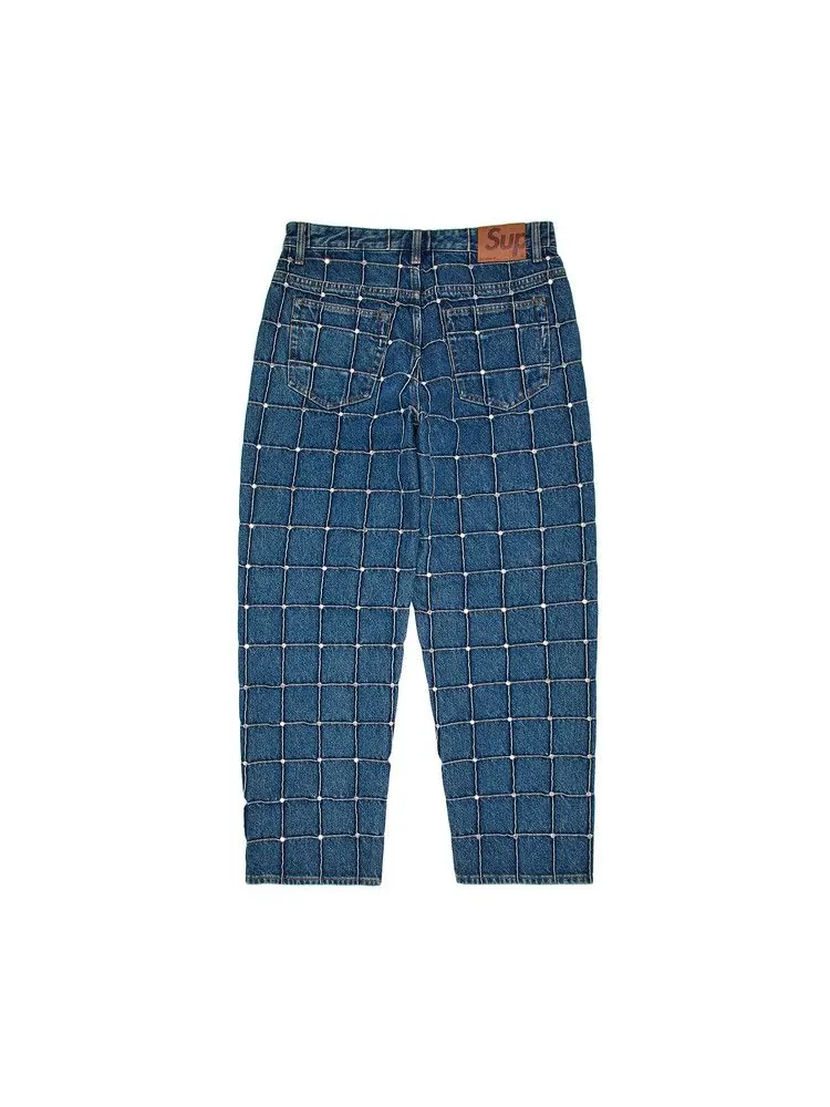Джинсы Supreme Studded Seam Loose Fit Jean — изображение 2 из 3, синий