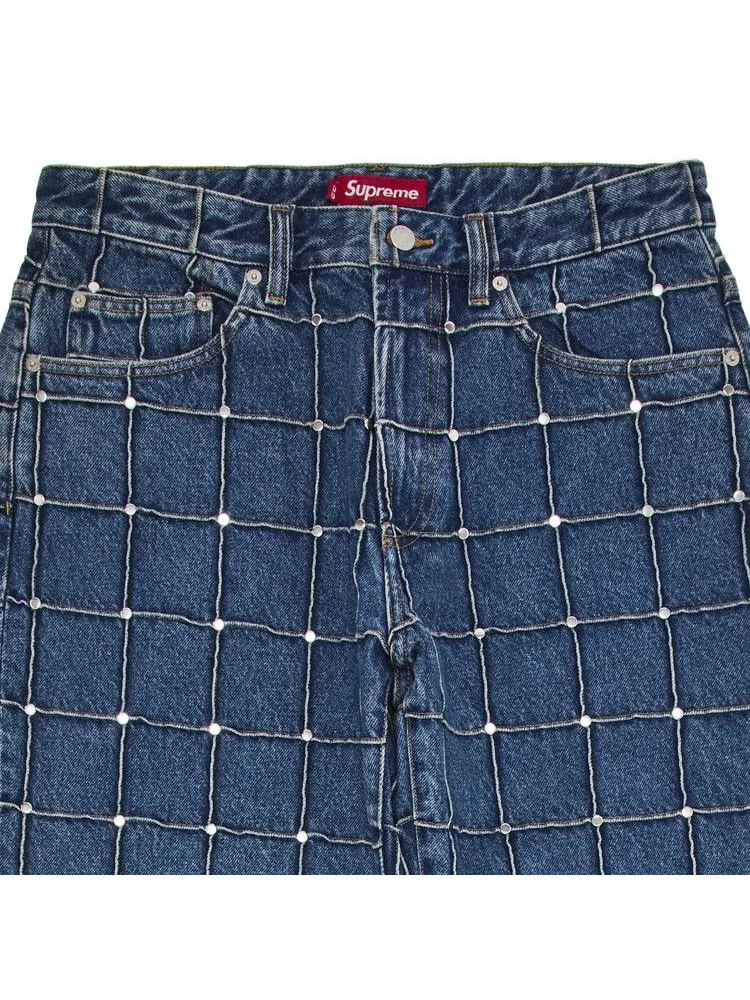 Джинсы Supreme Studded Seam Loose Fit Jean — изображение 3 из 3, синий