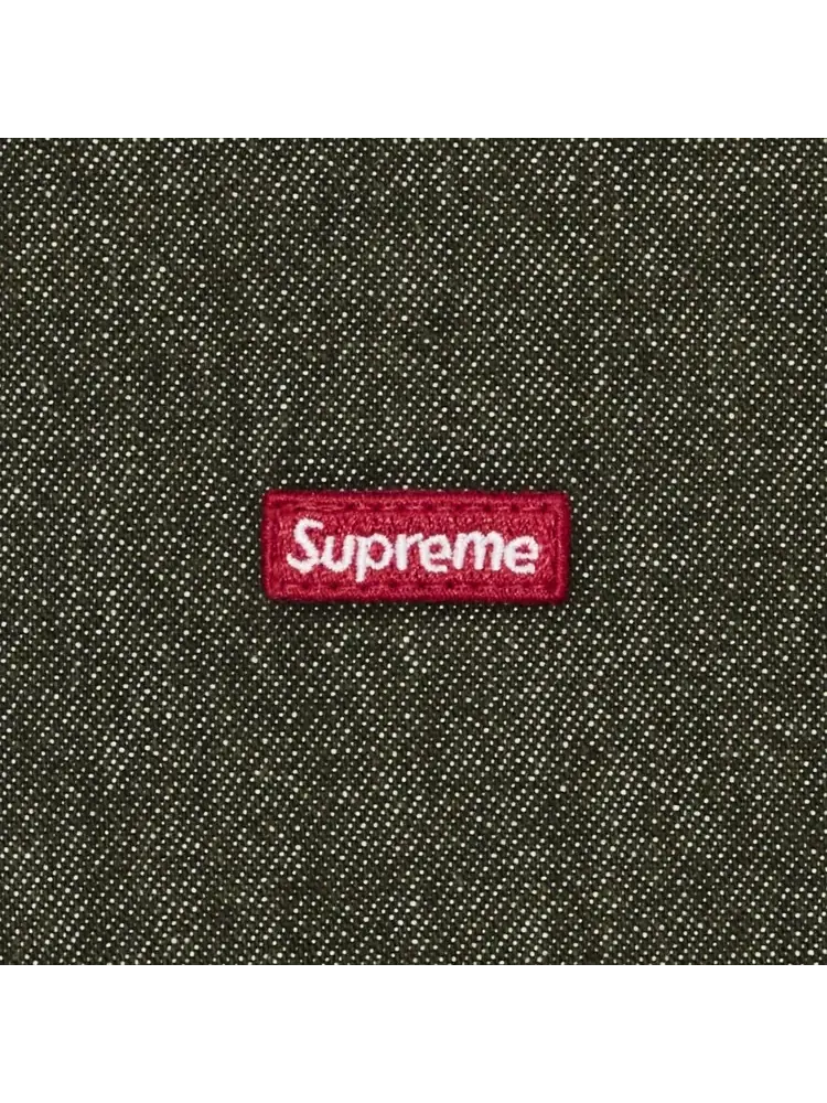 Джинсовая рубашка Supreme Small Box Denim Shirt 'Olive' — изображение 2 из 2, зеленый