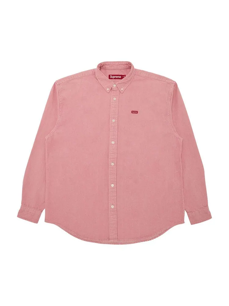 Рубашка Supreme Small Box Denim Shirt 'Pink' — изображение 1 из 2, розовый