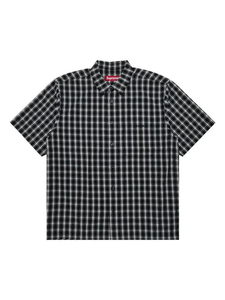Рубашка Supreme Mini Plaid Short-Sleeve Shirt — изображение 1 из 2, черный