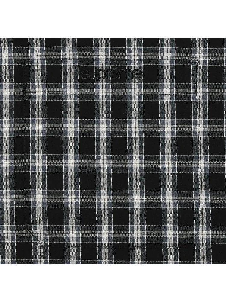 Рубашка Supreme Mini Plaid Short-Sleeve Shirt — изображение 2 из 2, черный
