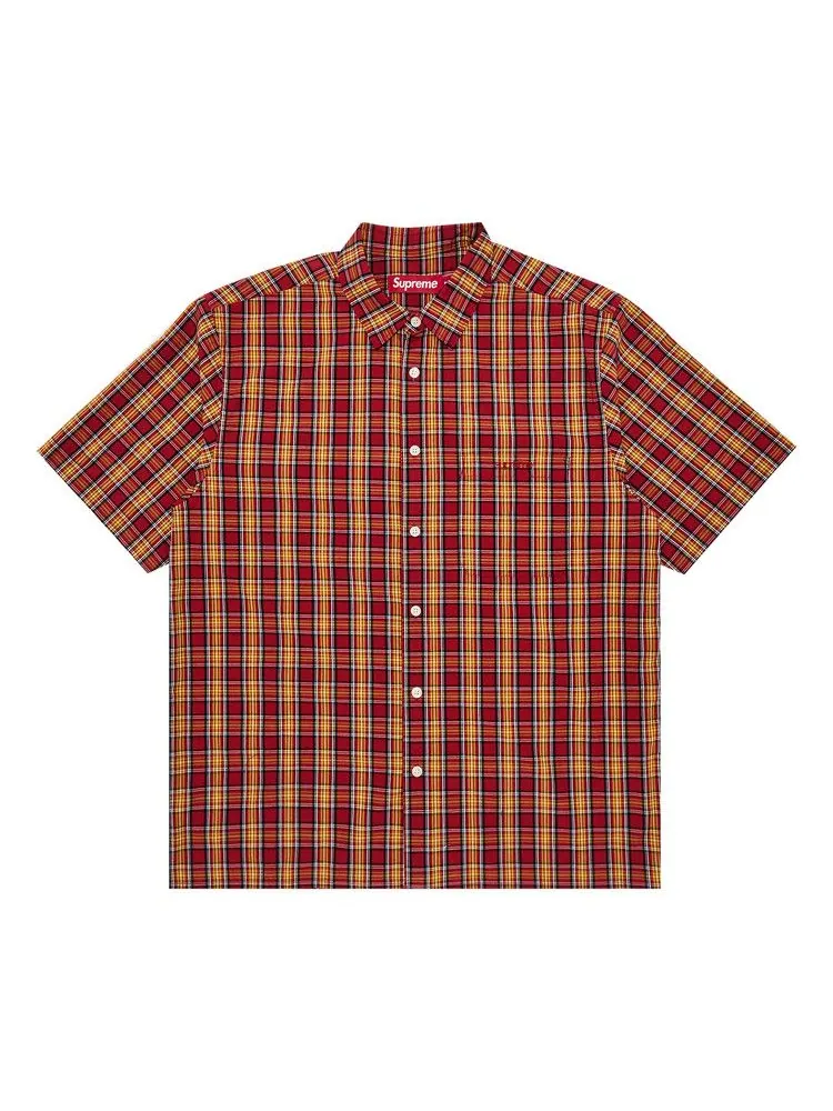 Рубашка Supreme Mini Plaid Short-Sleeve Shirt — изображение 1 из 2, красный