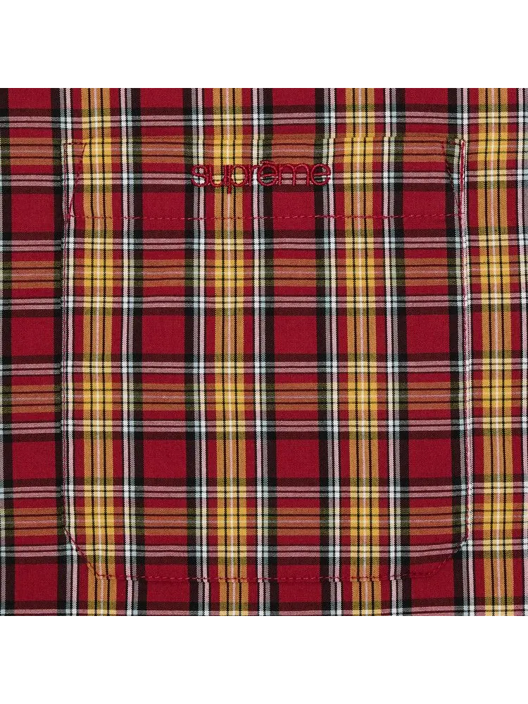 Рубашка Supreme Mini Plaid Short-Sleeve Shirt — изображение 2 из 2, красный