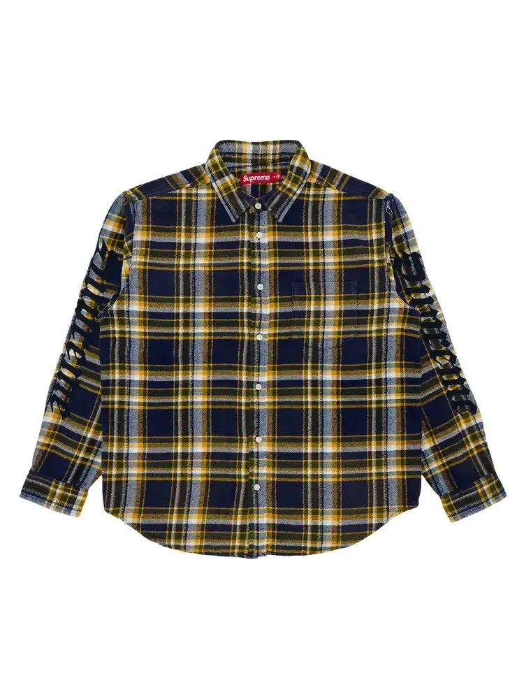 Рубашка Supreme Old English Plaid Flannel Shirt 'Navy' — изображение 1 из 2, синий