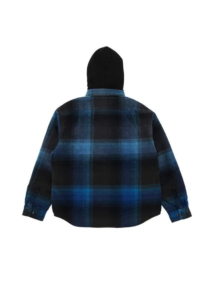 Рубашка Supreme Quilted Lined Hooded Flannel Shirt — изображение 2 из 3, синий