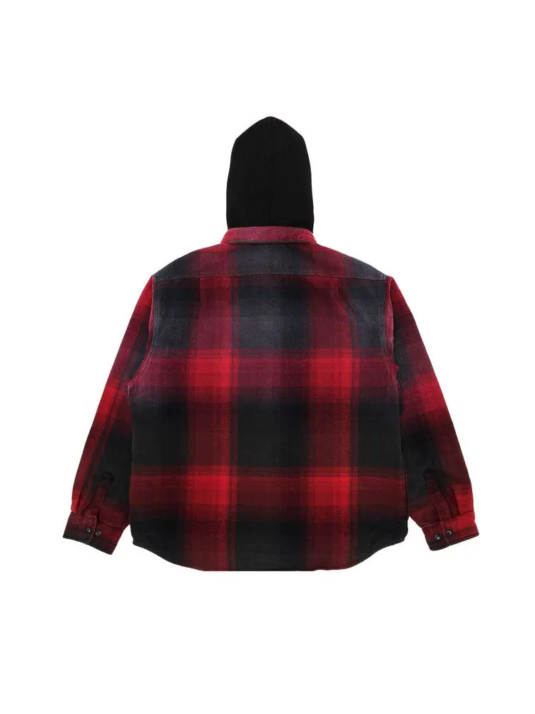 Рубашка Supreme Quilted Lined Hooded Flannel Shirt — изображение 2 из 3, красный