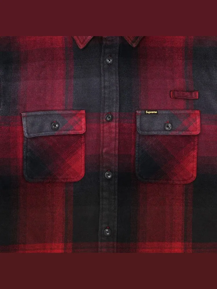 Рубашка Supreme Quilted Lined Hooded Flannel Shirt — изображение 3 из 3, красный