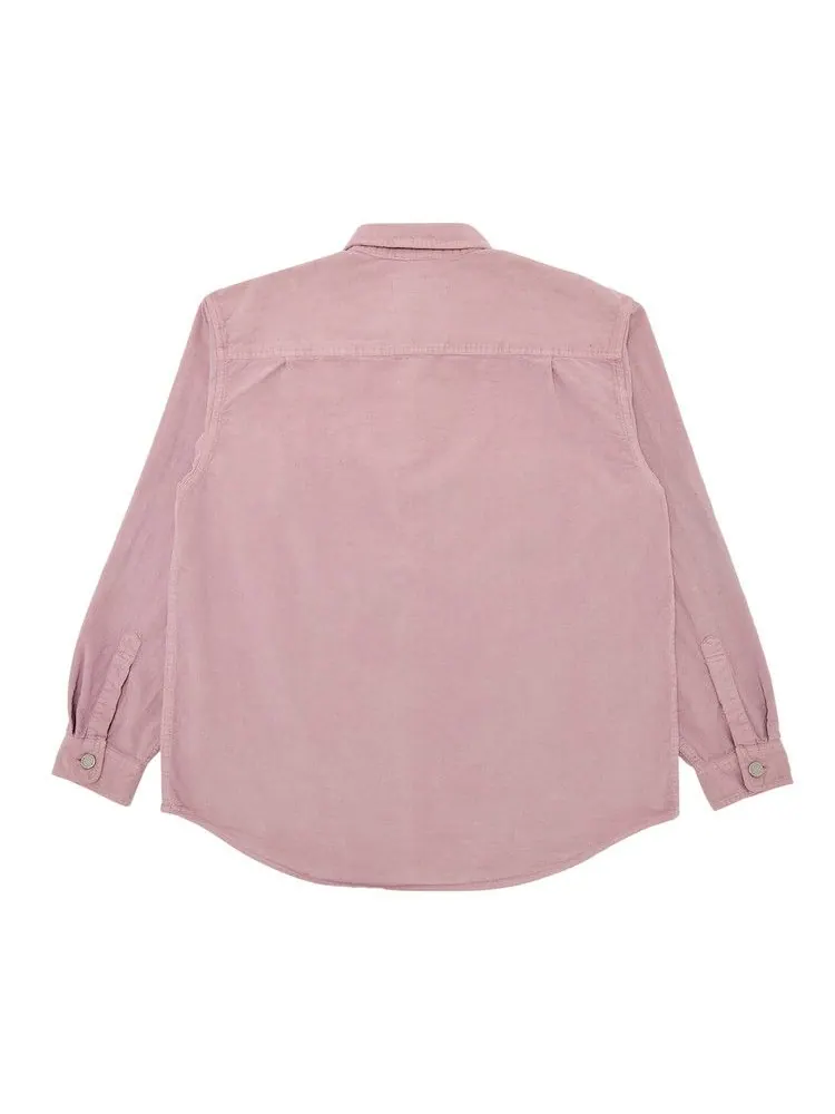 Рубашка Supreme Washed Corduroy Shirt — изображение 2 из 3, розовый