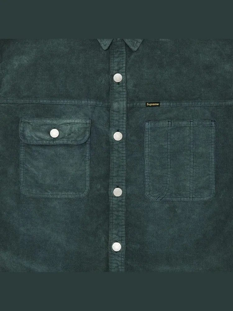 Рубашка Supreme Washed Corduroy Shirt — изображение 3 из 3, шалфейный