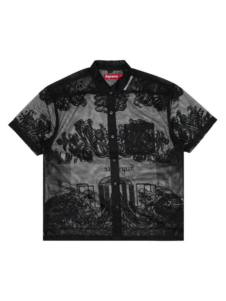 Рубашка Supreme Last Supper Lace Short-Sleeve Shirt — изображение 1 из 3, черный