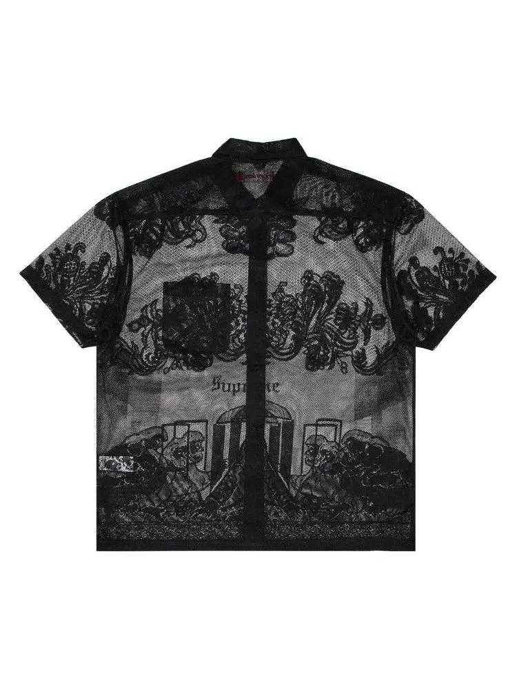 Рубашка Supreme Last Supper Lace Short-Sleeve Shirt — изображение 2 из 3, черный