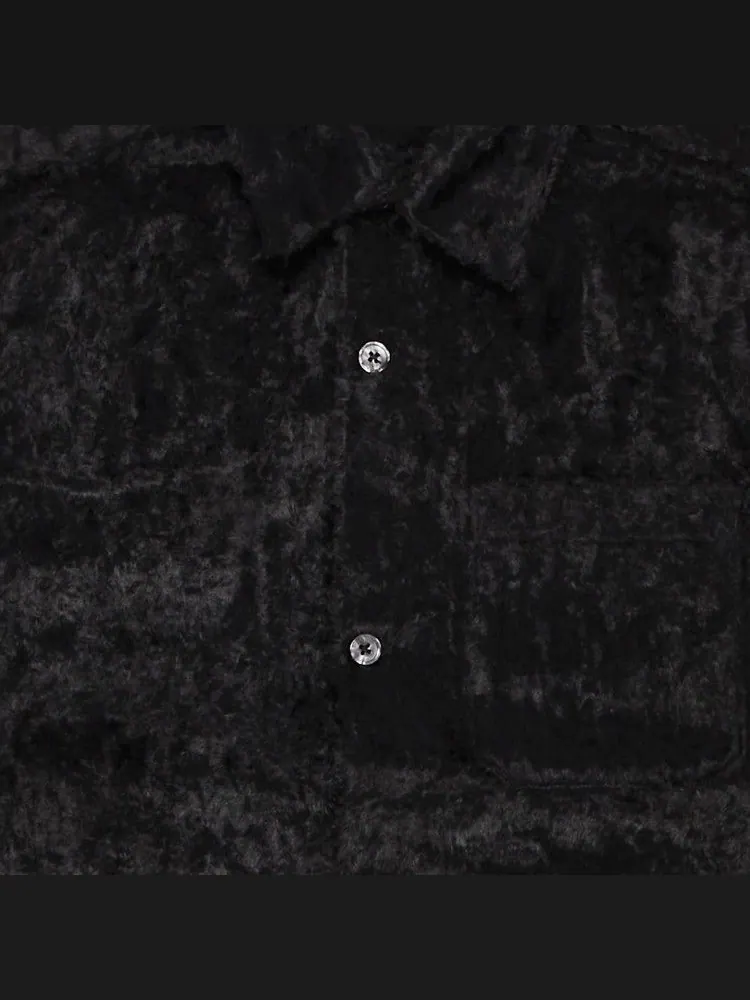 Рубашка Supreme x Goodenough Crushed Rayon Pile Short-Sleeve Shirt — изображение 3 из 3, черный