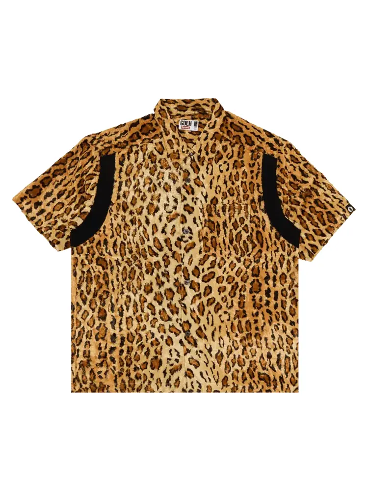 Рубашка Supreme x Goodenough Crushed Rayon Pile Short-Sleeve Shirt — изображение 1 из 3, леопардовый