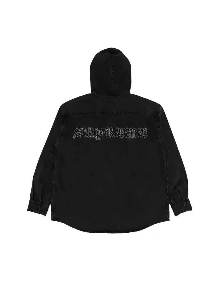 Джинсовая рубашка с капюшоном Supreme — изображение 2 из 3, черный