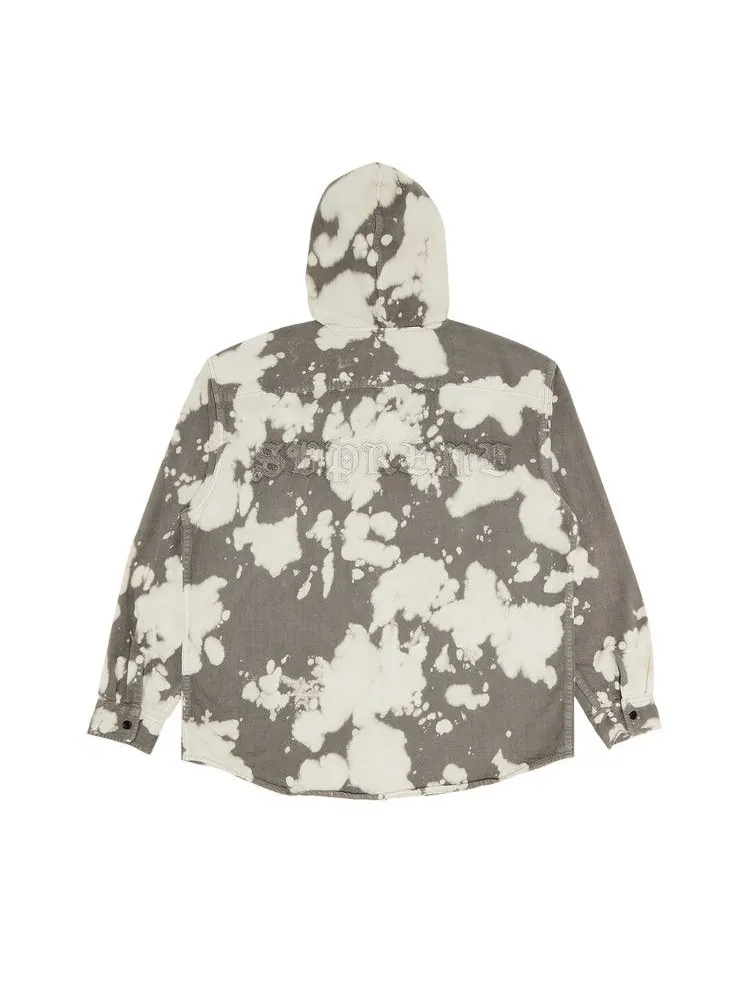 Рубашка Supreme Hooded Denim Shirt — изображение 2 из 3, серый