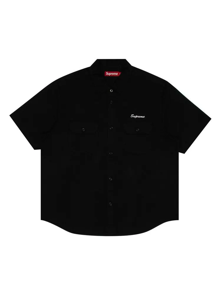 Рубашка Supreme Rhinestone Pin Up Short-Sleeve Work Shirt — изображение 1 из 3, черный
