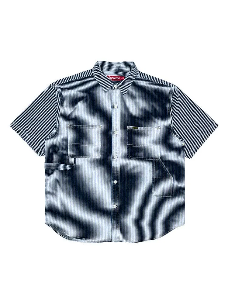 Рубашка Supreme Loose Fit Short-Sleeve Denim Painter Shirt — изображение 1 из 2, полоса
