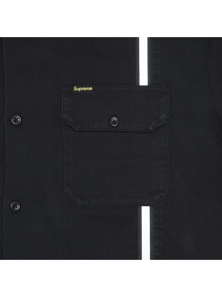 Рубашка Supreme Reflective Stripe Short-Sleeve Work Shirt — изображение 3 из 3, черный