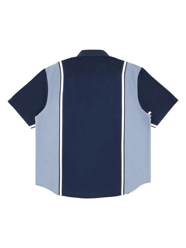 Рубашка Supreme Reflective Stripe Short-Sleeve Work Shirt — изображение 2 из 3, темно-синий