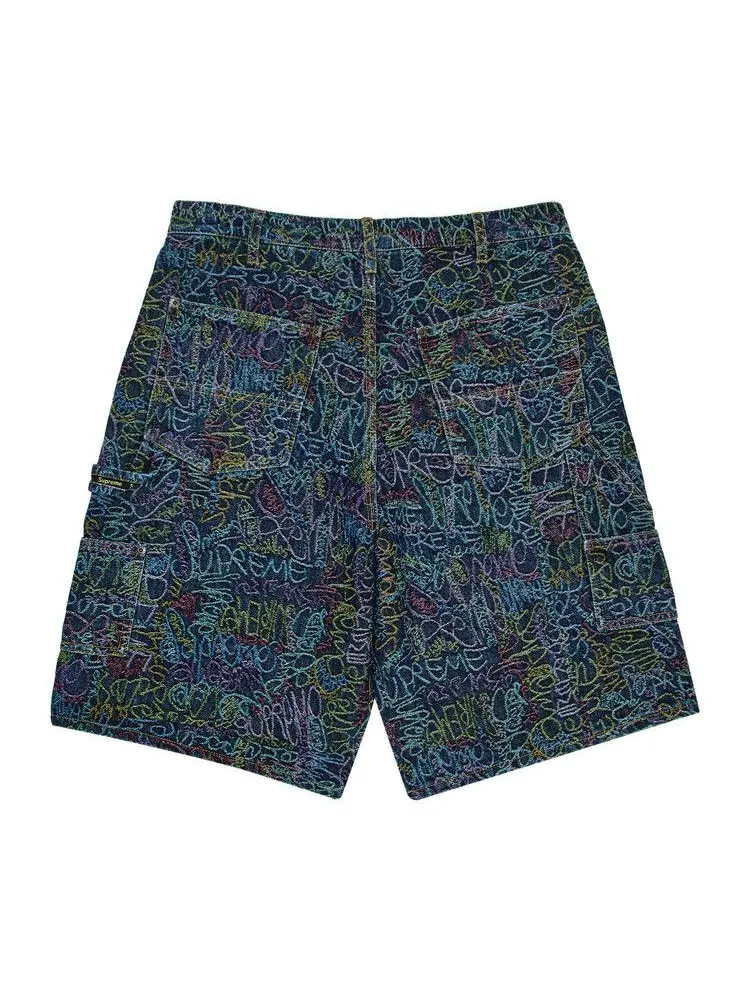 Шорты Supreme Handwriting Double Knee Denim Short — изображение 2 из 3, синий
