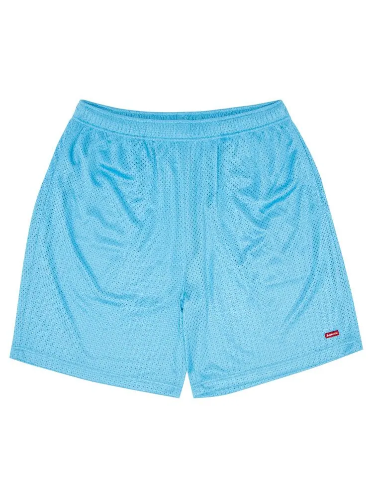 Шорты Supreme Small Box Baggy Mesh Short 'Cyan' — изображение 1 из 3, синий