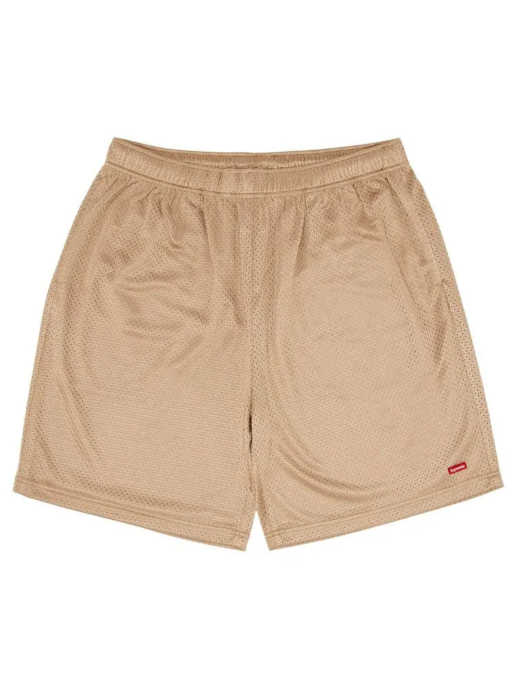 Шорты Supreme Small Box Baggy Mesh Short 'Tan' — изображение 1 из 3, бежевый