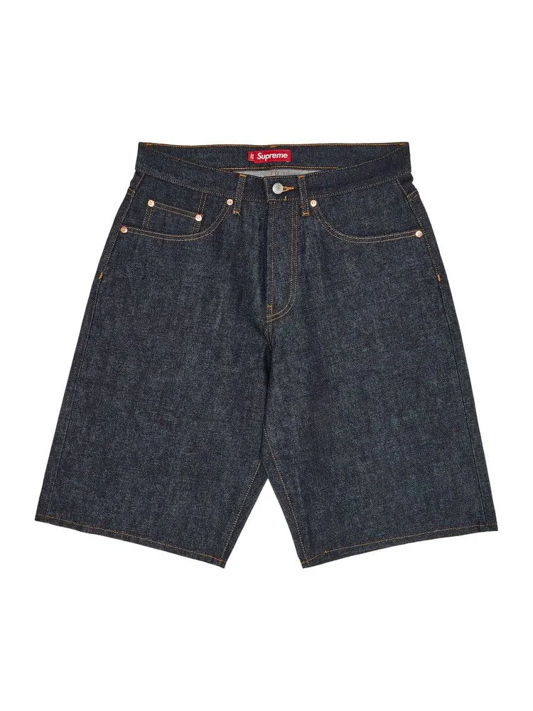 Шорты Supreme Rigid Baggy Selvedge Denim Short — изображение 1 из 3, индиго