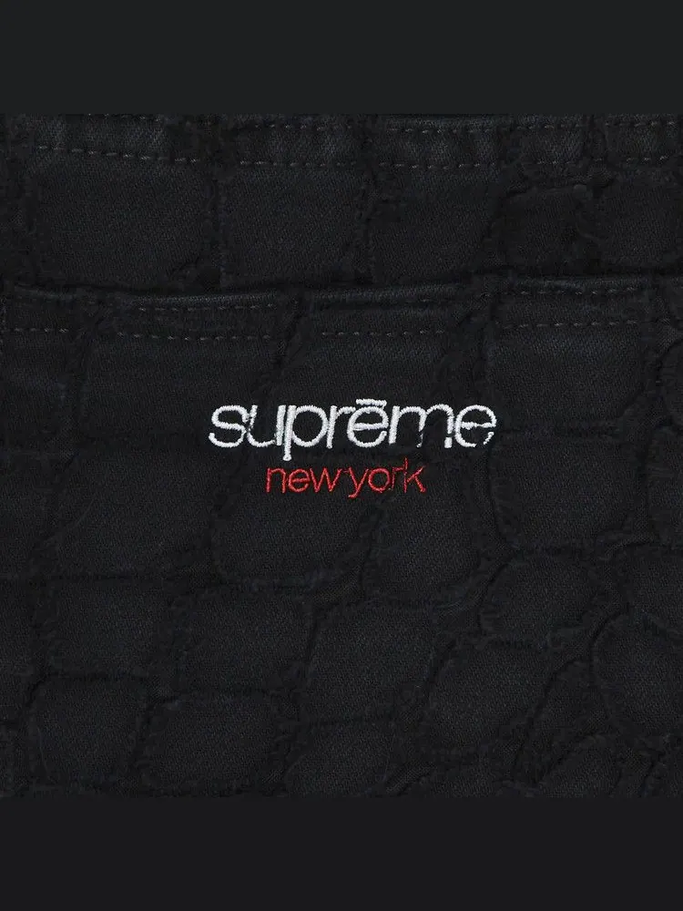 Шорты Supreme Frayed Croc Baggy Denim Short — изображение 3 из 3, черный