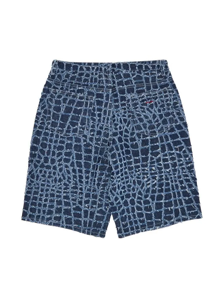 Шорты Supreme Frayed Croc Baggy Denim Short — изображение 2 из 3, синий