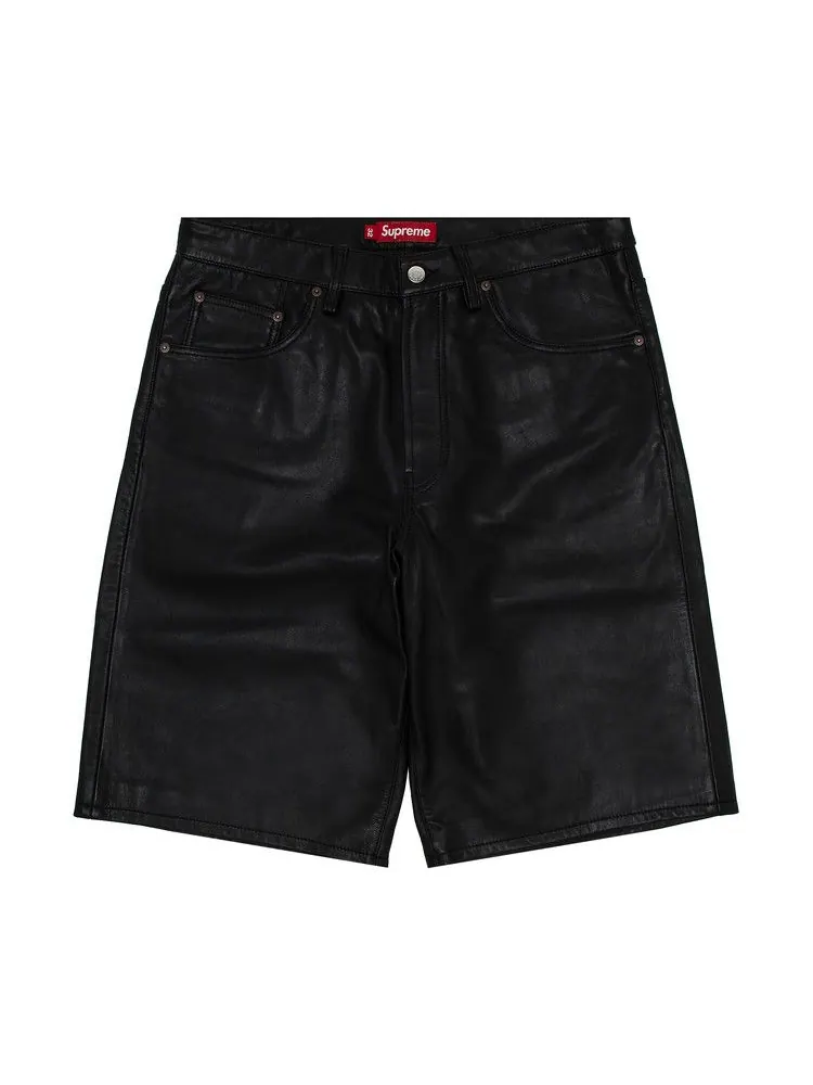 Шорты Supreme Baggy Leather Short — изображение 1 из 3, черный